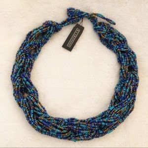 NWT R.J. GRAZIANO Boho Multi-color Twisted Seed Bead Collared Statement Necklace